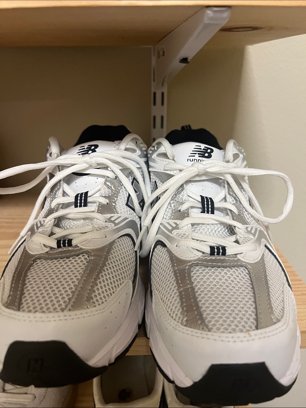 New Balance Men’s White and Gray Athletic Running Shoes